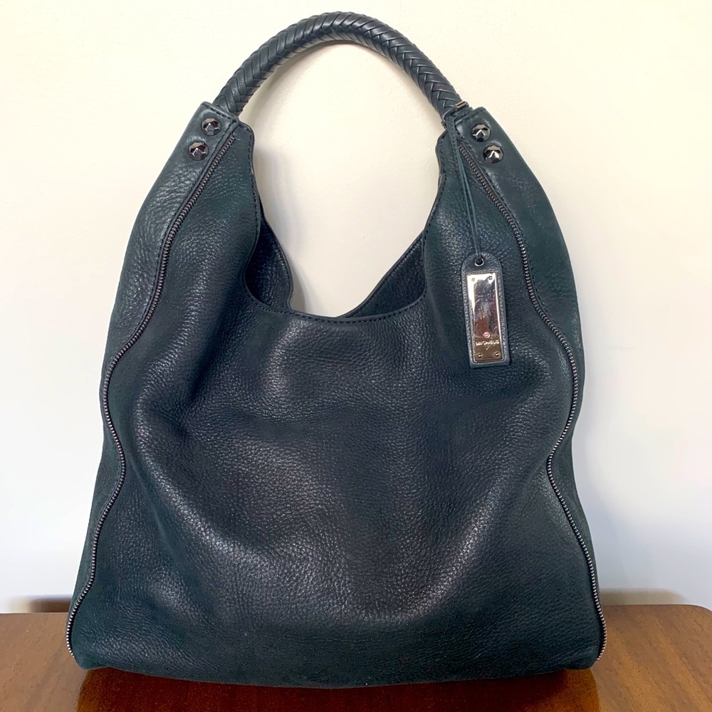 Michele Inez Braided Strap Hobo with Zipper Detail